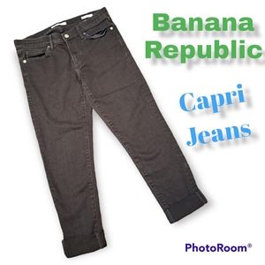 Banana Republic Skinny Ankle Black Capri Jeans Women's Size 29
